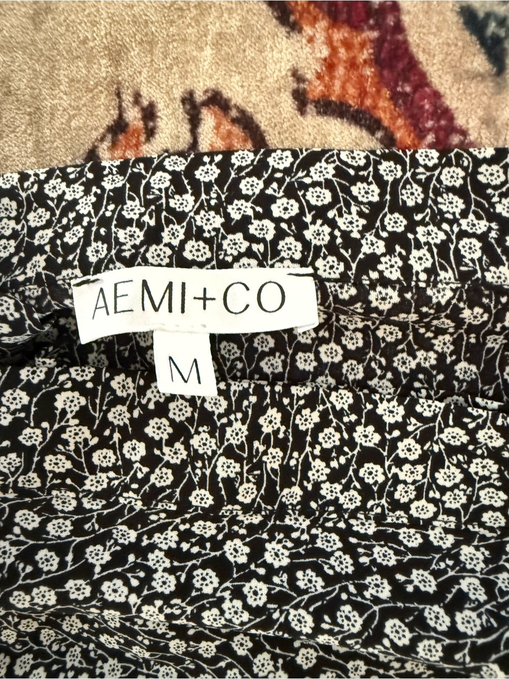 Floral High-Low Black and White Wrap Midi Skirt - Picture 3 of 4